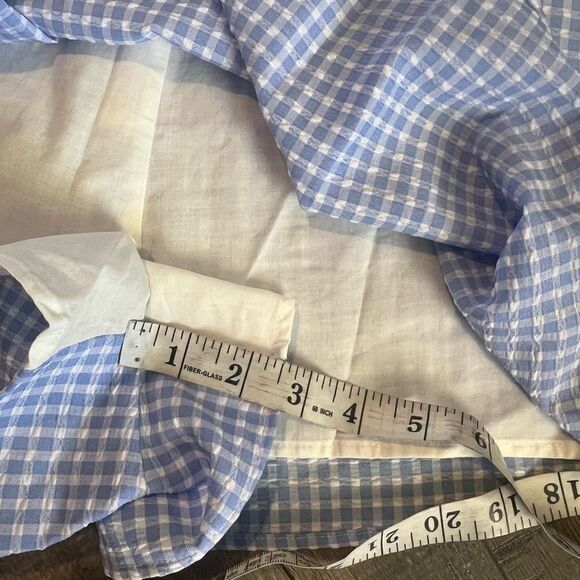 Zara Blue Gingnam Crop Top button
Down Balloon Sleeve and bottoms size M - Picture 6 of 13